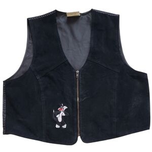 LG Warner Bros. Genuine Suede Looney Tunes Vest Sylvester Black